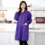 长罩衣大人防尘工作服厨房防水防油长袖围裙女士新款夏季薄款 紫色 加长款XL