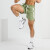 摩卡思赫（M.CRANE M）运动短裤男马拉松高弹力专业健身跑步训练速干梭织冰丝运动四分裤 草绿色 XL(155-175斤)