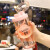 鼻袋熊韩国创意情侣塑料杯户外随手杯子学生日式简约摇摇杯防漏喝水杯子 粉色-吸管款(带刻度)