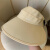 夏季防晒帽可折叠空顶帽大帽檐糖果色遮阳帽户外骑行女款 包头冰丝-卡其