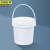 京洲实邦 米白1L带手提 塑料外卖打包装桶果酱桶JZSB-9149
