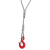 启宙 钢丝绳吊钩套装 起重钢丝绳带吊钩压制钢丝绳 一套价 单钩1T-2米 