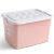 庄太太 50L粉红色 透明收纳箱玩具杂物收纳盒衣服整理盒塑料带轮ZTT-9104