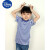 迪士尼儿童海魂衫短袖T恤男童女童半袖蓝白红白条纹幼儿园班服定制 蓝条 90码适合身高80-90厘米