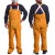 电焊工烧焊工作服焊接隔热防烫保护衣黄色专用衣 黄色背带裤 XL