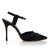 Manolo Blahnik 奢侈品女鞋 AYMA 时尚气质细跟一字带凉鞋 缎面高跟鞋 Black 39.5