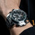 瑞夫泰格（reef  tiger）手表极光系列男士多功能全自动机械男表钢带大表盘时尚潮流腕表 白壳黑面黑片白钢带RGA3503