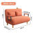 多功能沙发床两用小户型单人简易双人布艺客厅书房办公室可折叠床 橙色麻布款升级加厚款