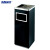 海斯迪克 HKZ-99 酒店宾馆电梯方形垃圾桶 灭烟桶垃圾筒果皮箱 黑色240*240*620mm