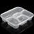 工霸（GONGBA）一次性饭盒餐盒打包外卖快餐便当盒环保长方形透明外卖盒 5格透明 1箱（150套） 定制