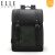 ELLE HOMME翻盖双肩包男品牌背包商务休闲大容量男士电脑包旅行包 黑色小号EA188204460可放14寸