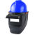 配帽式电焊防护面罩焊工面罩护脸防烤全脸男士电焊工面具头戴式 支架款高空面罩+蓝ABS国标