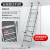 定制百佳宜梯子铝合金折叠室内扶手阁楼梯子加厚伸缩移动工程适配 银色8步标准款适用2-2.2米