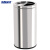 海斯迪克 HK-8010 圆形不锈钢垃圾桶 带内桶室内商场垃圾桶 翻盖港式桶 不锈钢本色半投38*73cm