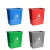 16L新国标加厚款蓝+灰分类双桶垃圾桶公共场合三商用干湿 蓝红80L新国标加厚款