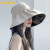 利柏拉菲（LEBORAFE）奢侈高端品牌女帽高档夏季防晒帽女士新款空顶沙滩大檐遮阳帽黑胶 黑色
