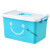 收纳箱塑料特大号整理箱装衣服棉被书籍的储物箱周转置物箱子加厚 天蓝色笑脸 小号手提式(190)：27*20*17厘米
