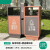 户外垃圾桶不锈钢环卫景区分类垃圾箱公园庭院室外大容量果皮箱 JS0216双分类桶