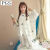 睡衣女春秋长袖学生薄款女士两件套装宽松韩版家居服夏季 白猫 M(80-100斤)