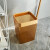 复古仿木纹垃圾桶创意客厅厨房卫生间纸篓塑料带压圈无盖大号 橙色21.2*21.2*28.2m