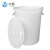 卡质 KAZHI 塑料胶桶 白色加厚塑料水桶带盖60L 食堂酒店垃圾桶 圆形收纳桶 大容量水桶