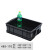 定制黑色防静电周转箱长方形塑料零件盒子方盘带盖物流箱分格收纳箱子 495*380*170