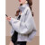 EYNL2024春秋新款短外套女士开衫卫衣宽松大码棒球服休闲薄款上衣 灰色 M(建议100斤以内)