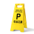 LZJVA字牌折叠塑料加厚人字牌告示牌警示牌黄色禁止停车泊车小心地滑 车位已满