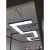 工业条形D日光灯简约长服装吊灯办公室工程店铺写字楼风直角灯 黑色1.5*0.2米(白光)46瓦