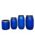 150升塑料桶大口圆形半截水桶200kg加厚发酵桶海鲜运输装鱼桶 蓝色50L铁箍法兰桶 【带盖和铁箍】