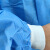 一次性工作服白大褂无纺布防尘养殖厂实验室参观服加厚 XXL(175-180) PP蓝色橡筋袖纽扣款