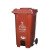 沁度240L上海干湿分类垃圾桶户外商用大容量大号脚踩带轮带盖脚踏式50 120L加厚桶带轮红色有害垃圾
