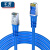 千天（Qantop）六类屏蔽千兆成品网线 CAT6E蓝色双绞线0.5米 QT-W515H