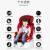 kairuishi儿童安全座椅0-4-9-12岁汽车用宝宝车载坐椅ISOFIX简易便携 经典红黑安全带升級款