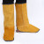 牛皮护脚套防焊渣焊工鞋套焊接隔热电焊护腿防护用品  小系带*黄色