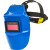 电焊面罩自动变光变色氩弧焊焊工头戴式面卓太阳能全自动 蓝色自动变光+20片保护片