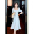 以欧   晚礼服女秋新款气质平时可穿法式领证小白裙订婚连衣裙 5096 酒红色 S