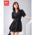 IEF/爱依服2024夏季新款时尚简约改良新中式设计显瘦气质连衣裙 黑 M