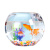 HELLOJOY办公桌玻璃鱼缸金鱼缸水族箱客厅小型桌面乌龟缸透明圆形家用造景 20圆球缸+彩石六件套