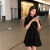 贝吉棋新款法式复古设计感小众改良版旗袍赫本风黑色修身连衣裙 黑色 XS 建议75-85斤