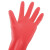 赫思迪格 加厚乳胶手套 牛筋加长橡胶手套 洗衣洗碗清洁手套红色38cm长 S码10双 JG-1697