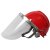 扬笙福铝支架防冲击有机玻璃透明头盔安全帽打磨防护面罩PC耐高温 红色ABS帽+2mm铝支架面罩百工