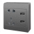 星期十国际电工灰色明装超薄插座面板墙壁明线盒双USB五孔定制
