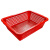 谋福（CNMF） 加厚塑料方筛长方形沥水收纳篮 拣货配货筐 11#方筛353*276*108（5个装）红色