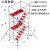 适用铝合金脚手架移动平台安爬梯建筑装修工地铝脚 2层套