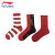 李宁童装儿童运动袜子男女大童运动生活系列三双装YWTU073-2朱砂红黑色乳白色L