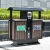 户外分类垃圾桶不锈钢环卫垃圾箱大号室外市政公园小区钢木果皮箱 三色桶: