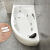 德国欧贝姿（OUBEIZI） 家用扇形浴缸三角亚克力成人冲浪按摩恒温加热舒适泡澡浴池1m宽度 左裙空缸 1.3m