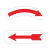 电机转向提示安全标识贴弧形箭头标志贴逆时针旋转方向标签流向左 红色箭头向右10个