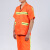 夏季短袖环卫工作服套装透气清洁公路养护工人物业保洁反光安全服 橘色 -斜纹涤棉(特大号)-套装